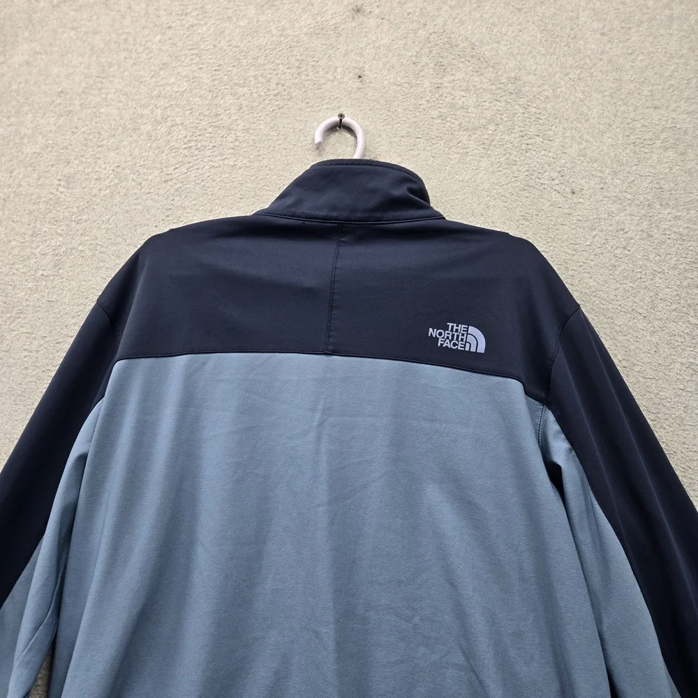 The North Face Men Jacket XL Blue Colorblock Windstopper Windbreaker Full Zip